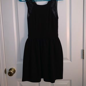Black dress with mesh detailing